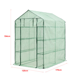 Szklarnia Vale z półkami 120x170x194cm Zielona [en.casa]