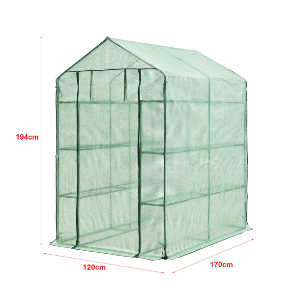 Szklarnia Vale z półkami 120x170x194cm Zielona [en.casa]