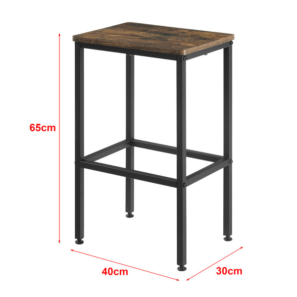 Stołek barowy Örebro zestaw 2 sztuk ciemne drewno en.casa