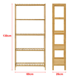 Regał bambusowy Karlskoga 60x26x130cm naturalne drewno [en.casa]