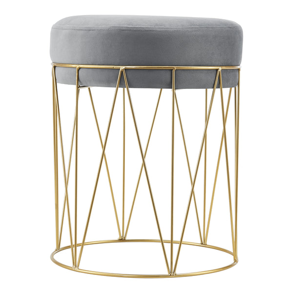 Taboret Melsele do ok. 100 kg szary/kolor mosiądzu [en.casa]