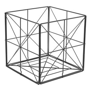 Kosz na gazety Temse 40x40x40cm metalowy czarny [en.casa]