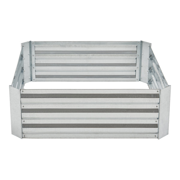 Grządka Barneveld 90x90x30cm Stal Srebrna [en.casa]