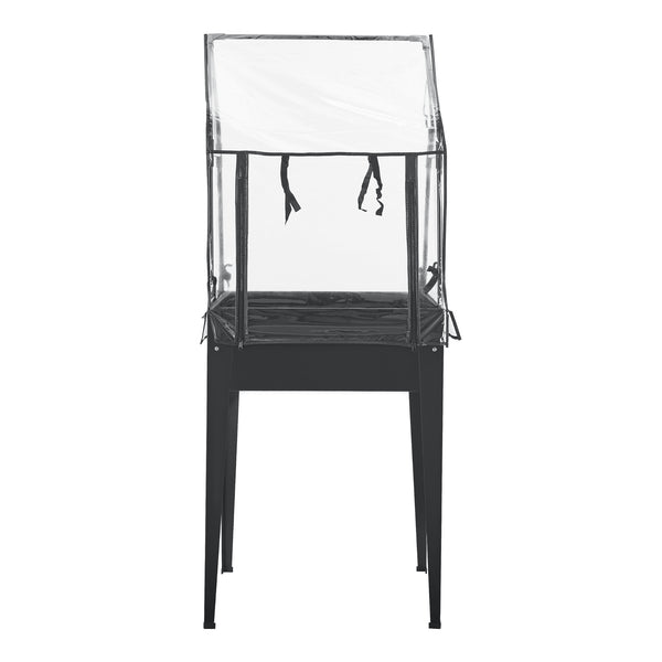 Grządka podwyższona ze szklarnią Katwijk 60x60x152cm stal antracyt [en.casa]