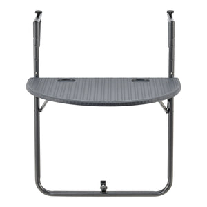 Stolik balkonowy wiszący Cicala 84x60x64 cm półokrągły stalowy ciemnoszary [en.casa]