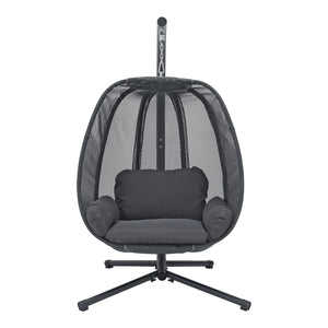 Fotel wiszący Abegondo z ramą i poduszką maks. 120 kg [en.casa]