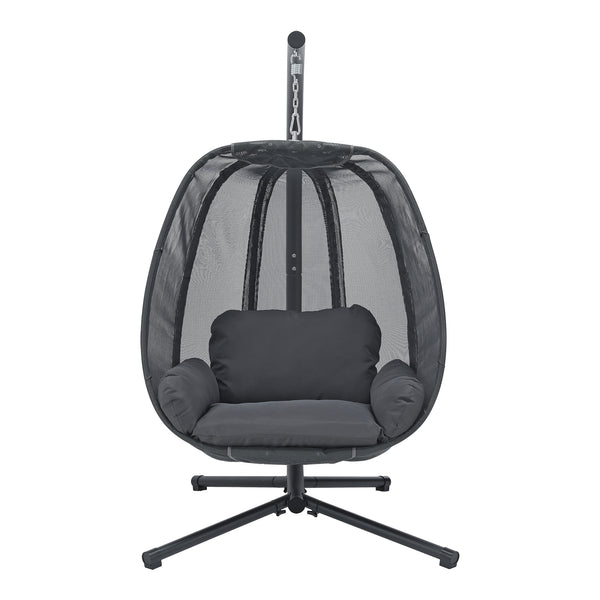 Fotel wiszący Abegondo z ramą i poduszką maks. 120 kg [en.casa]