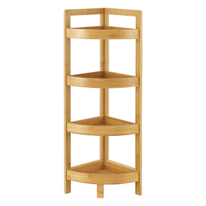 Bambusowa półka łazienkowa Lestijärvi półka narożna z 4 półkami 80x23x23cm [en.casa]