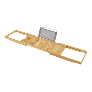 Półka na wannę Orivesi bambusowa, wysuwana 70 - 105,5 cm [en.casa]