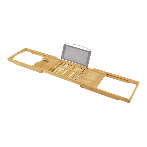 Półka na wannę Orivesi bambusowa, wysuwana 70 - 105,5 cm [en.casa]