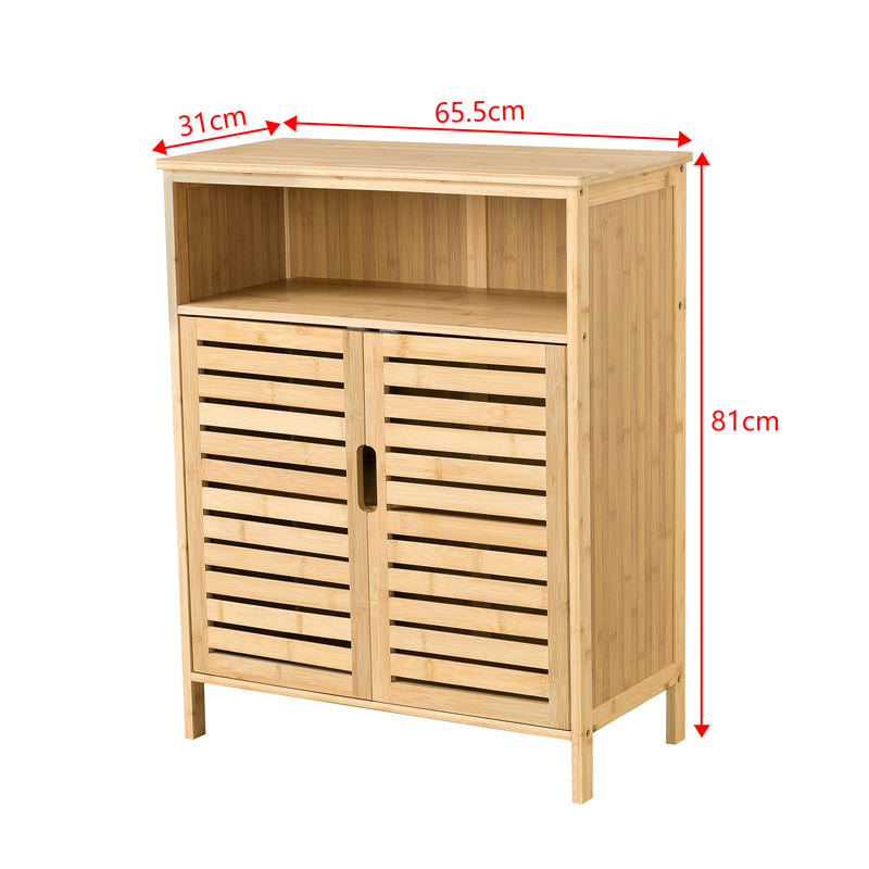 Szkic wymiarowy Bambusowa szafka łazienkowa Eslöv 81x655x31 cm [en.casa]