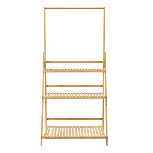 Drabina do roślin Brändö 3-poziomowa 144 x 70 x 39,5 cm bambus [en.casa]