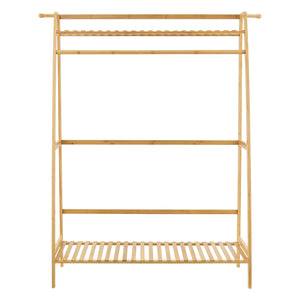 Wieszak na płaszcze Föglö 139 x 100 x 40 cm naturalny bambus [en.casa]