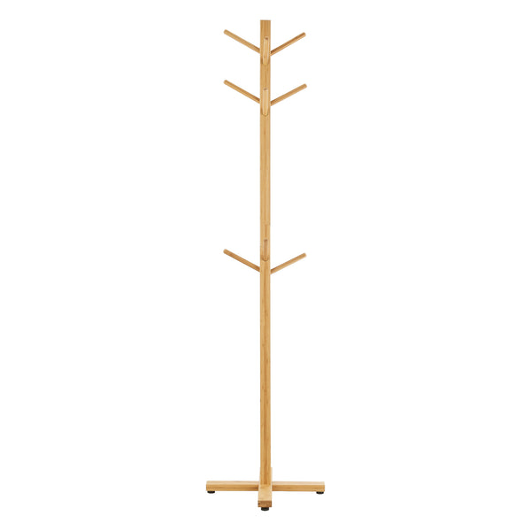 Wieszak na płaszcze Jämsä 176 x 38 x 38 cm 12 haczyków bambus natura [en.casa]