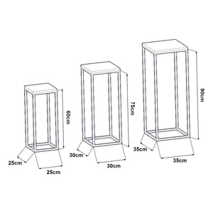 Kontiolahti stolik kawowy zestaw 3 czarny/drewniany ALT [en.casa]