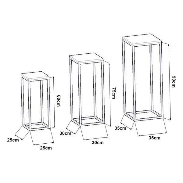 Kontiolahti stolik kawowy zestaw 3 czarny/drewniany ALT [en.casa]