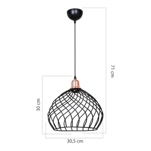 Lampa wisząca Bognor Regis E27 metal czarny / kolor miedziany [lux.pro]