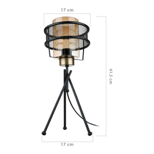 Lampa stołowa Burton E27 metal szkło czarny [lux.pro]
