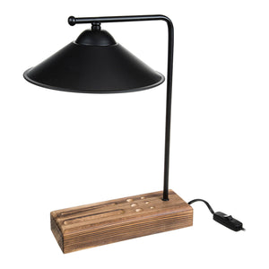 Lampa stołowa Folkestone E27 lite drewno metal czarny / drewno [lux.pro]