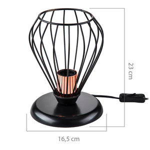 Lampa stołowa Grays E27 metal czarna / kolor miedziany [lux.pro]