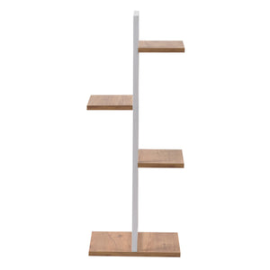 Blaabjerg metalowa półka na rośliny 90x35x26cm biały / orzechowy wygląd [en.casa]