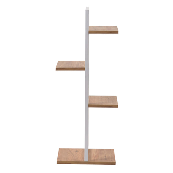 Blaabjerg metalowa półka na rośliny 90x35x26cm biały / orzechowy wygląd [en.casa]