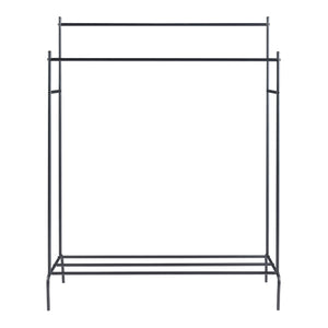 Wieszak na płaszcze Bramming z dwoma wieszakami 147 x 116 x 54 cm czarny [en.casa]