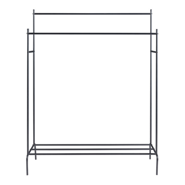Wieszak na płaszcze Bramming z dwoma wieszakami 147 x 116 x 54 cm czarny [en.casa]