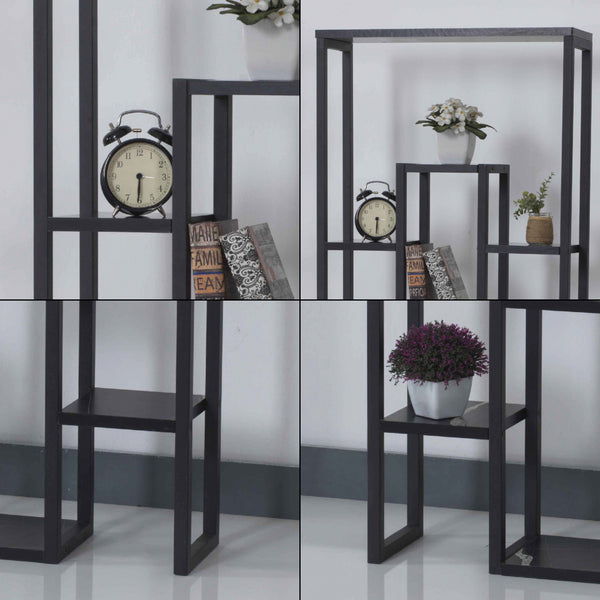 Regał na rośliny Blaavandshuk 150 x 60 x 19 cm Czarny / wygląd marmuru [en.casa]