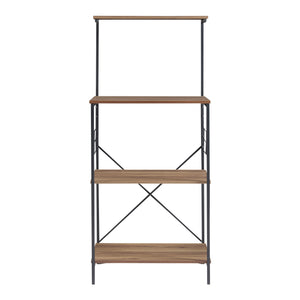 Regał stojący Billund z 4 półkami 133 x 60 x 42 cm czarny / orzech [en.casa]