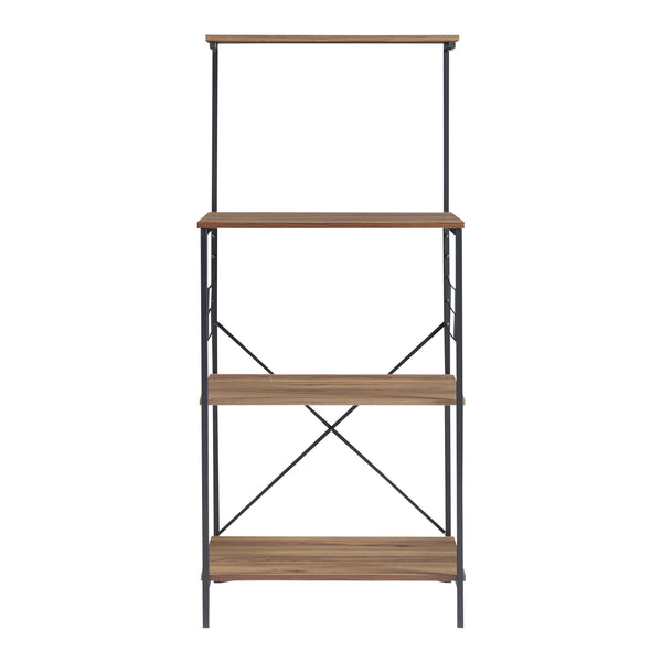 Regał stojący Billund z 4 półkami 133 x 60 x 42 cm czarny / orzech [en.casa]