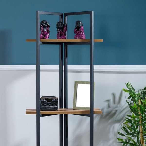 Regał stojący Bjerringbro 150 x 55 x 24 cm Czarny / wygląd orzecha włoskiego [en.casa]