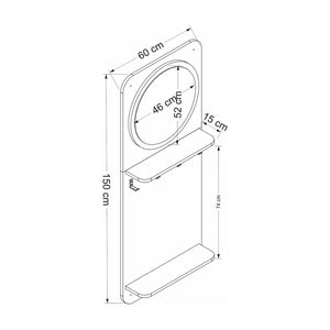 Panel do szafy Helsinge z lustrem 150x60x15 cm czarny [en.casa]