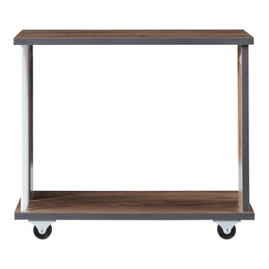 Stolik boczny Haarby z 4 kółkami 42x50x24 cm dąb [en.casa]