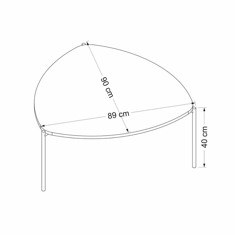 Szkic wymiarowy Stolik kawowy Gladsaxe 40x90x89 cm orzechowy / czarny [en.casa]