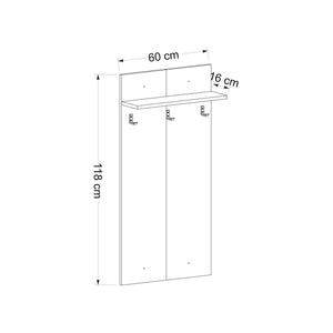 Panel do szafy Farsø z półką i 3 haczykami biały [en.casa]