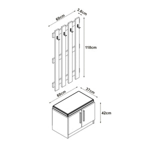 Panel do szafy z ławką na buty Farum White [en.casa]