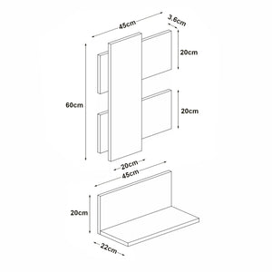 Półka ścienna Egtved z panelem ściennym w optyce dębu / antracyt [en.casa]