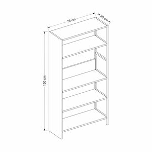 Regał Herlev z 4 półkami Artisan dąb / czarny [en.casa]