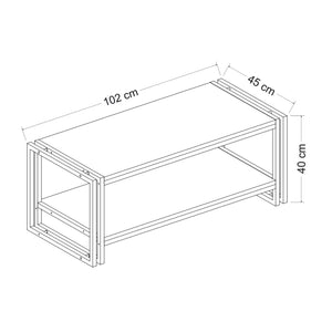 Stolik kawowy Græsted-Gilleleje z dolną półką o wyglądzie dębu [en.casa]