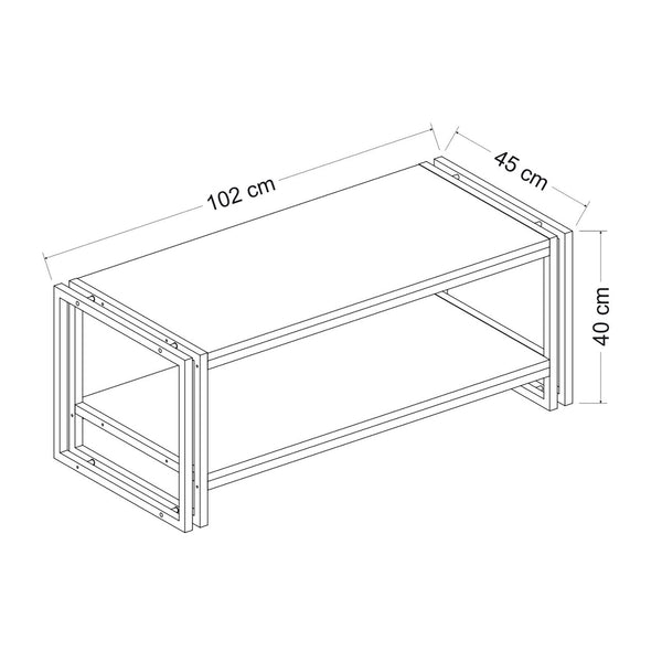 Stolik kawowy Græsted-Gilleleje z dolną półką o wyglądzie dębu [en.casa]
