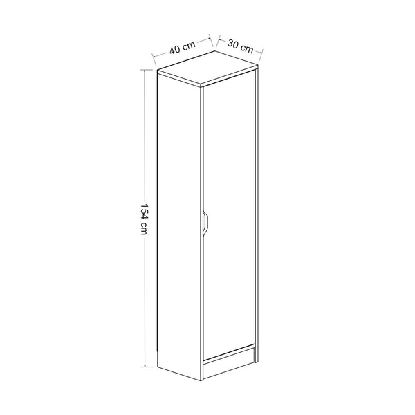 Szafa biurowa Egvad z jednymi drzwiami, wygląd orzecha / biały [en.casa]