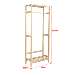 Wieszak na płaszcze Løgumkloster 160x64x30 cm drewno sosnowe [en.casa]