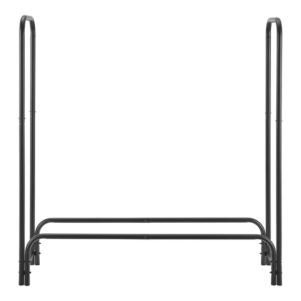 Stojak na drewno opałowe Kwethluk stal 124x124x34,5cm czarny [casa.pro]