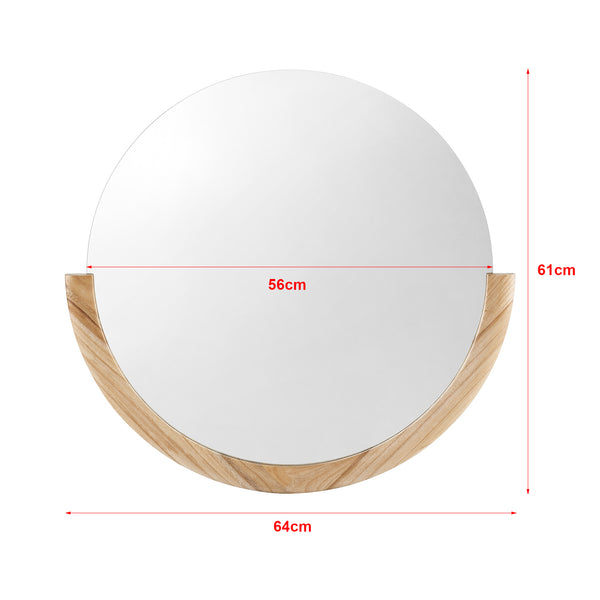 Lustro ścienne Atri okrągłe naturalne z ramą 61x64cm [en.casa]