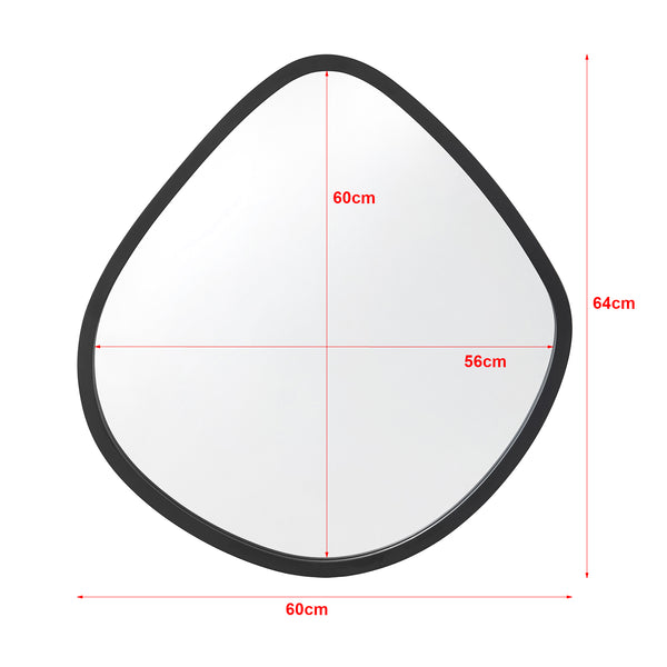 Lustro ścienne Galatone czarne, matowe 64x60cm [en.casa]