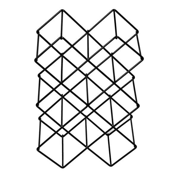 Stojak na wino Apremont na 8 butelek metalowy czarny [en.casa]