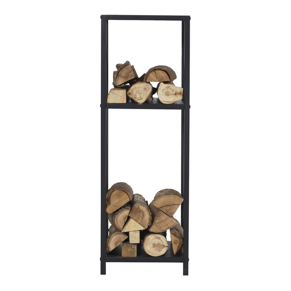 Stojak na drewno opałowe Tinglev stal 34x34x105,5 cm czarny [en.casa]