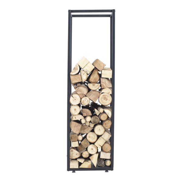 Stojak na drewno opałowe Tornved stal 35x35x120 cm czarny [en.casa]