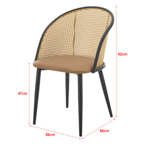 Krzesło do jadalni Gagnef zestaw 2 brązowe / czarne [en.casa]